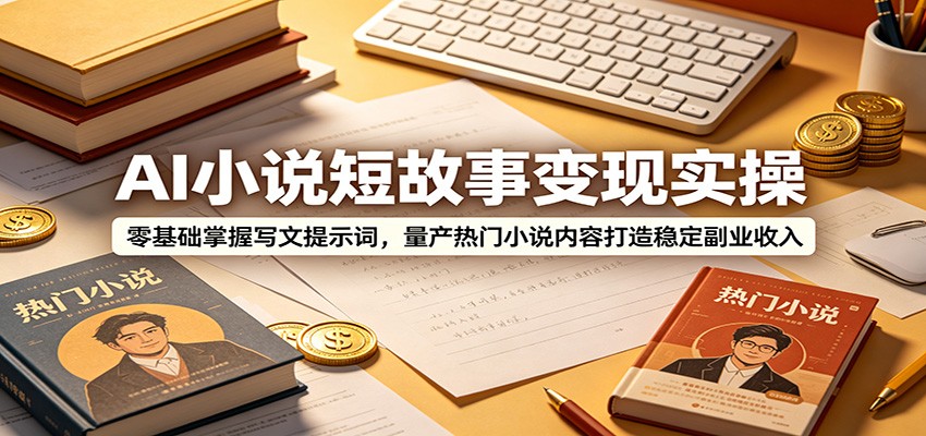 AI小说短故事变现实操：零基础掌握写文提示词，量产热门小说内容打造稳定副业收入-小艾项目网