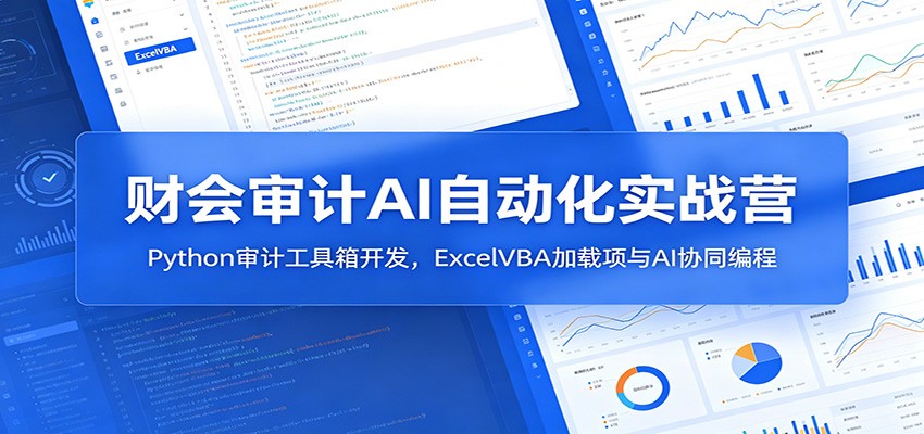 财会审计AI自动化实战营：Python审计工具箱开发，ExcelVBA加载项与AI协同编程-小艾项目网