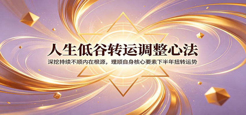 人生低谷转运调整心法：深挖持续不顺内在根源，理顺自身核心要素下半年扭转运势-小艾项目网