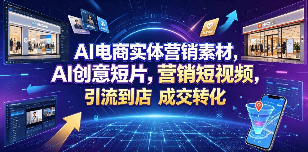 AI电商实体营销素材，AI创意短片，高效打造营销短视频，轻松引流到店，稳定提升门店客流与成交转化-小艾项目网