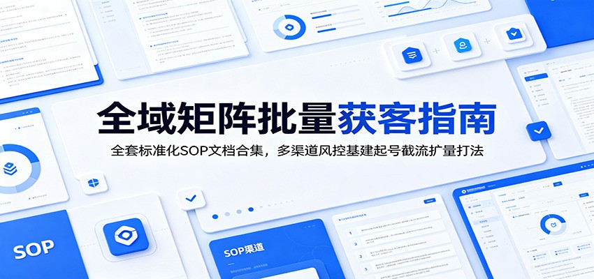 全域矩阵批量获客指南：全套标准化SOP文档合集，多渠道风控基建起号截流扩量打法-小艾项目网