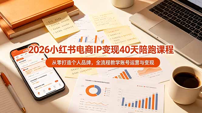2026小红书电商IP变现40天陪跑课程-11期，从零打造个人品牌，全流程教学账号运营与变现-小艾项目网