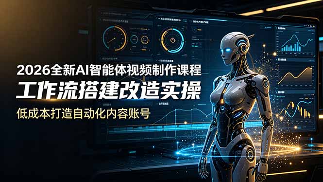 2026全新AI Codex智能体视频制作课程，工作流搭建改造实操，低成本打造自动化内容账号-小艾项目网