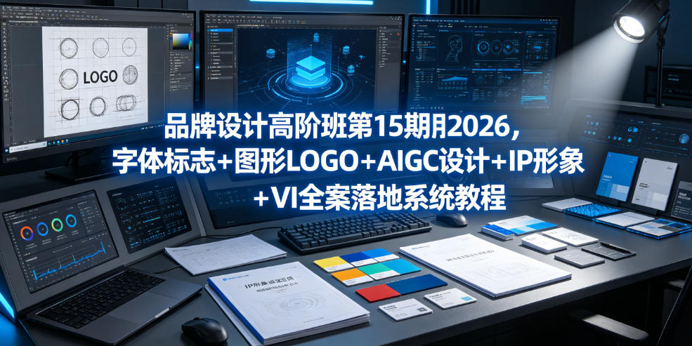 品牌设计高阶班第15期2026，字体标志＋图形LOGO＋AIGC设计＋IP形象＋VI全案落地系统教程-小艾项目网