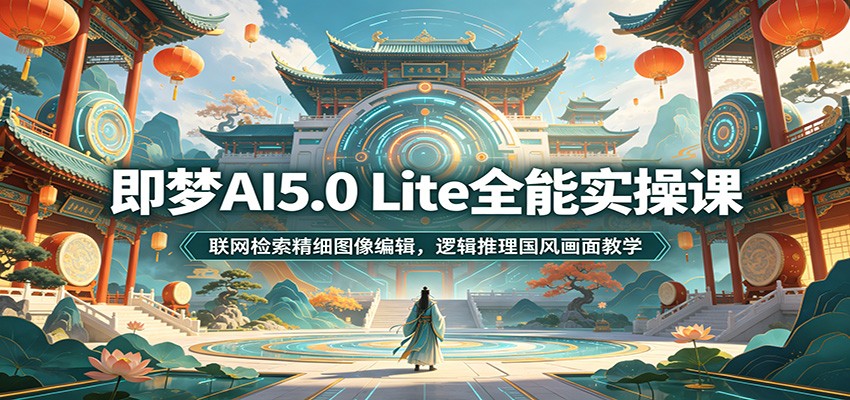 即梦AI5.0 Lite全能实操课：联网检索精细图像编辑，逻辑推理国风画面教学-副业网创