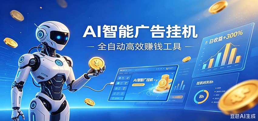 AI智能广告挂机，小白轻松上手，在家自动赚收益-小艾项目网