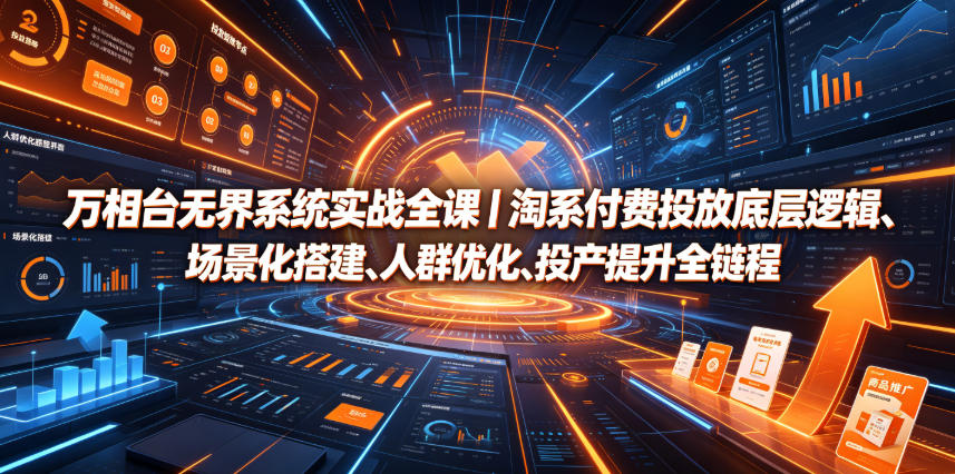 万相台无界系统实战全课|淘系付费投放底层逻辑、场景化搭建、人群优化、投产提升全链路运营教程-小艾项目网