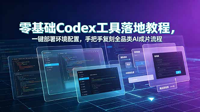 零基础Codex工具落地教程，一键部署环境配置，手把手复刻全品类AI成片流程-小艾项目网