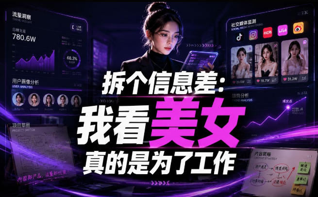 【理直气壮】我给看美女找了一个非常恰当的理由,信息差项目-小艾项目网