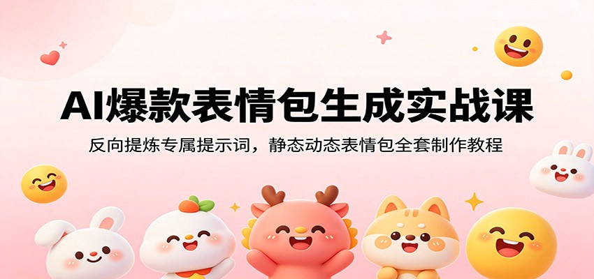 AI爆款表情包生成实战课：反向提炼专属提示词，静态动态表情包全套制作教程-小艾项目网