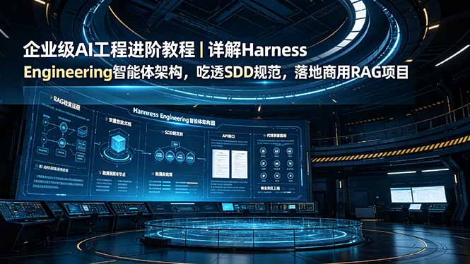企业级AI工程进阶教程|详解Harness Engineering智能体架构,吃透SDD规范,落地商用RAG项目-小艾项目网