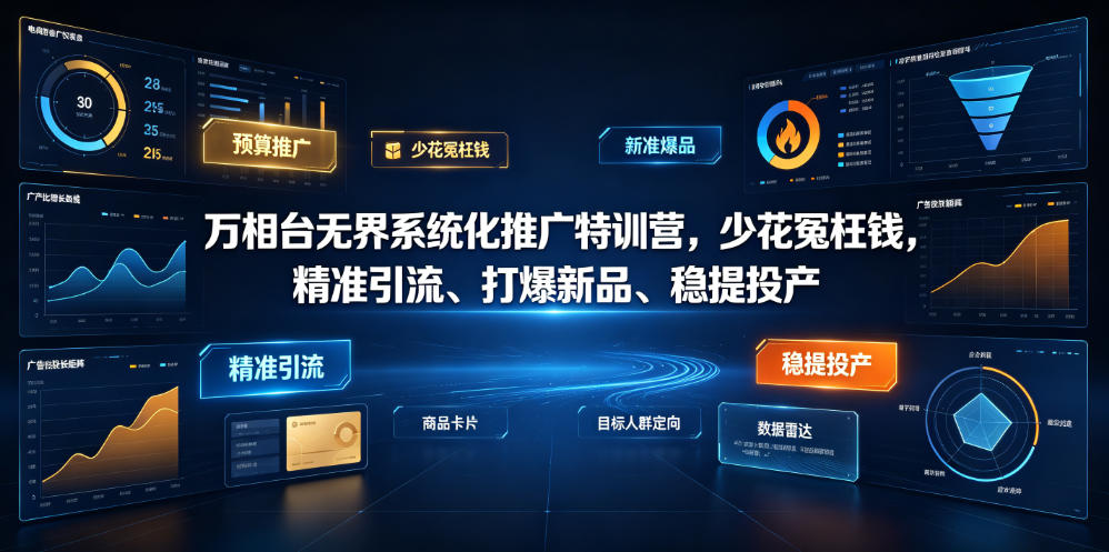 万相台无界系统化推广特训营VI0.0，少花冤枉钱，精准引流、打爆新品、稳提投产(全程录音+字幕)-小艾项目网