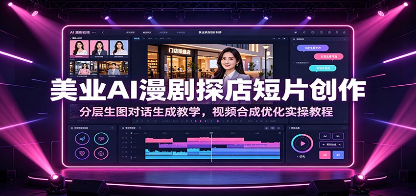 美业AI漫剧探店短片创作:分层生图对话生成教学,视频合成优化实操教程-小艾项目网