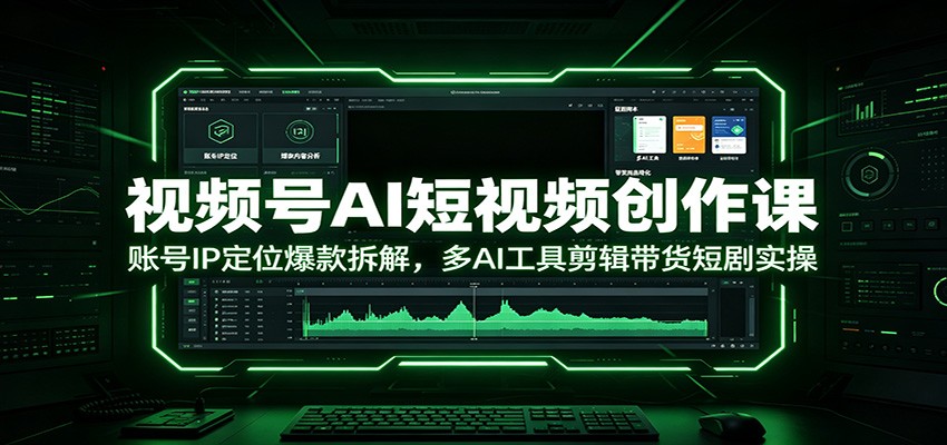 视频号AI短视频创作课:账号IP定位爆款拆解,多AI工具剪辑带货短剧实操-小艾项目网