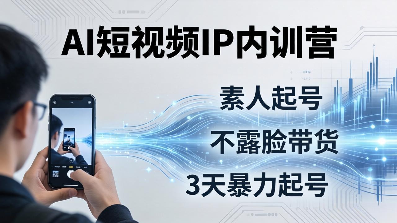 2026AI短视频IP内训营-更新:从素人起号到不露脸带货,3天暴力起号全流程拆解-小艾项目网