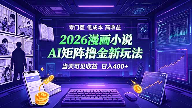 爆款小说漫画大阅读    ai矩阵操作    当天可见收益  日入400+    零门槛    高收益-小艾项目网