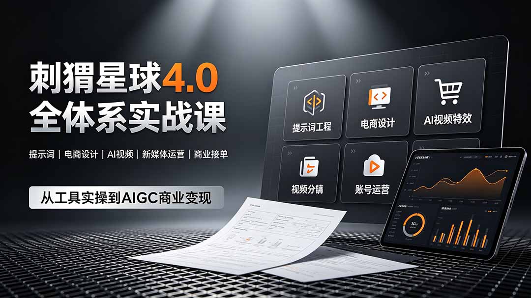 刺猬星球4.0全体系实战课,覆盖提示词工程、电商设计、AI视频特效与新媒体运营,一站式掌握AIGC商业核心技能-小艾项目网