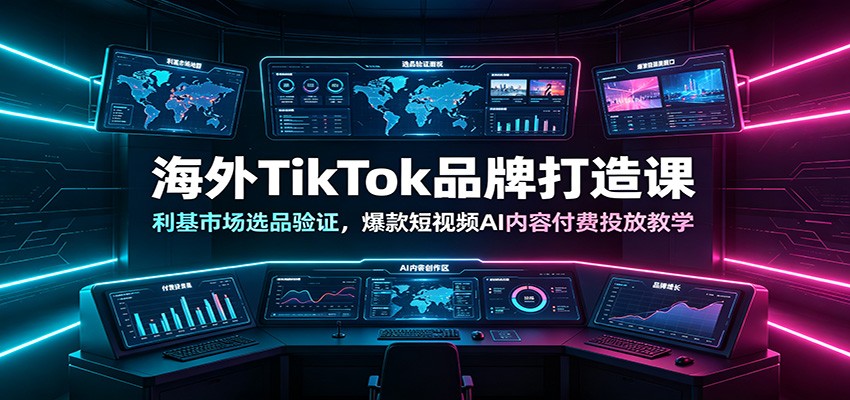 海外TikTok品牌打造课：利基市场选品验证，爆款短视频AI内容付费投放教学-小艾项目网