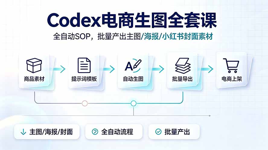 Codex电商生图全套课｜全自动SOP，批量产出主图/海报/小红书封面素材-小艾项目网