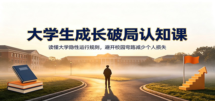 大学生成长破局认知课:读懂大学隐性运行规则,避开校园弯路减少个人损失-小艾项目网