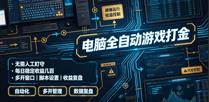 电脑全自动游戏打金,无需人工盯守,每日稳定收益几百!【揭秘】-小艾项目网
