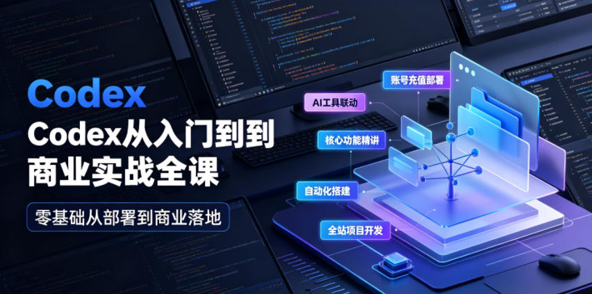 Codex从入门到商业实战全课|账号充值部署、AI工具联动、核心功能精讲、自动化搭建、全站项目开发零基础教程-小艾项目网