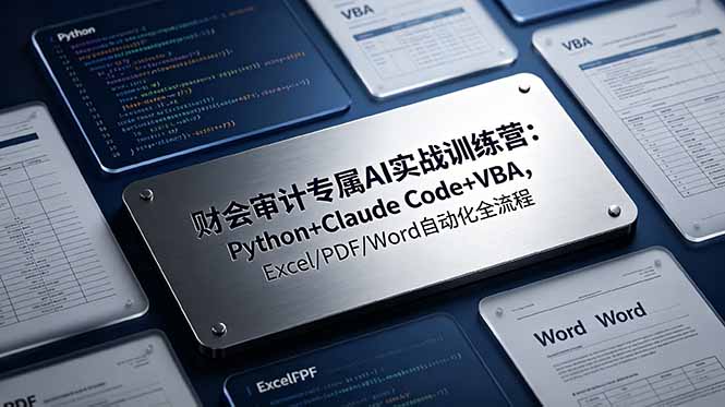 财会审计专属 AI实战训练营-更新：Python+Claude Code+VBA，Excel/PDF/Word自动化全流程-小艾项目网