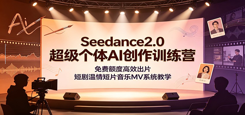 Seedance2.0超级个体AI创作训练营:免费额度高效出片,短剧温情短片音乐MV系统教学-小艾项目网