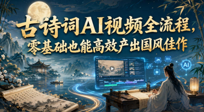 古诗词AI视频全流程，零基础也能高效产出国风佳作-小艾项目网