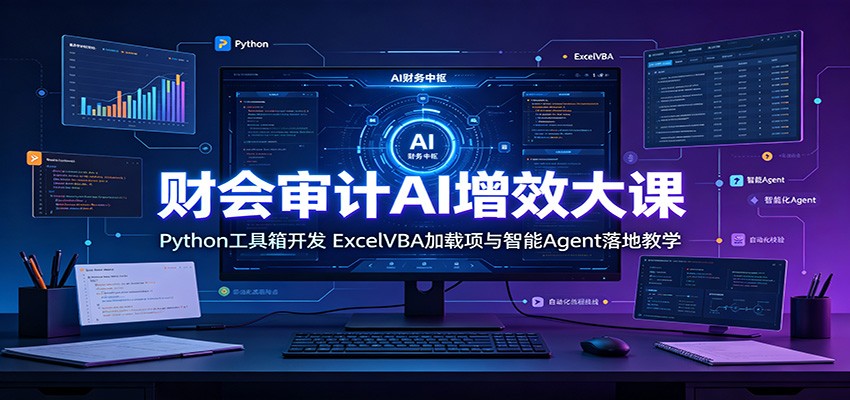 财会审计AI增效大课：Python工具箱开发，ExcelVBA加载项与智能Agent落地教学-小艾项目网