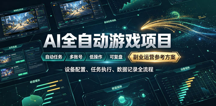 AI全自动游戏躺賺副业：日入几百，稳定运行三年的项目！【揭秘】-小艾项目网