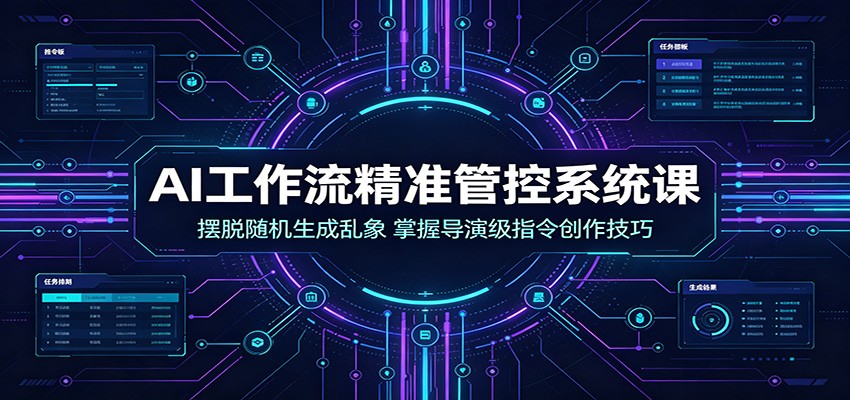 AI工作流精准管控系统课：摆脱随机生成乱象，掌握导演级指令创作技巧-小艾项目网