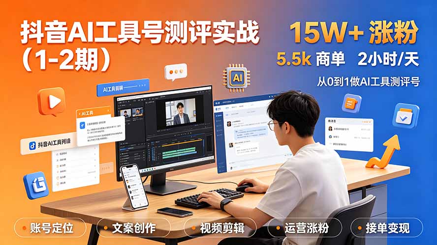 抖音AI工具号测评实战(1-2期-小艾项目网