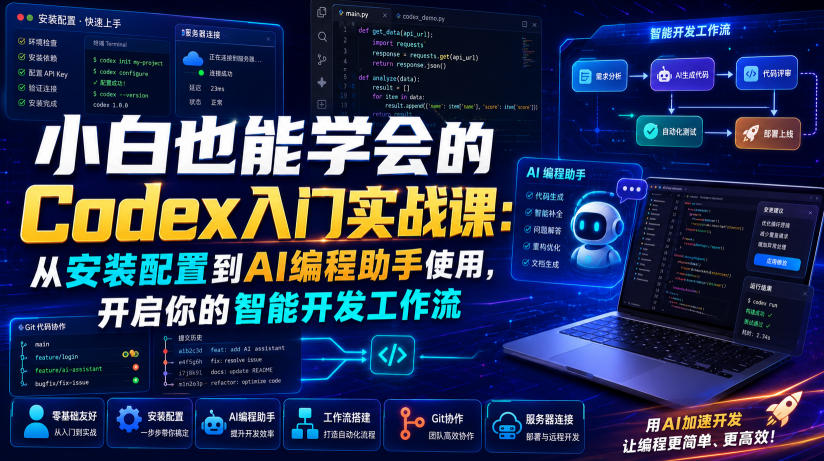 小白也能学会的Codex入门实战课：从安装配置到AI编程助手使用，开启你的智能开发工作流-小艾项目网