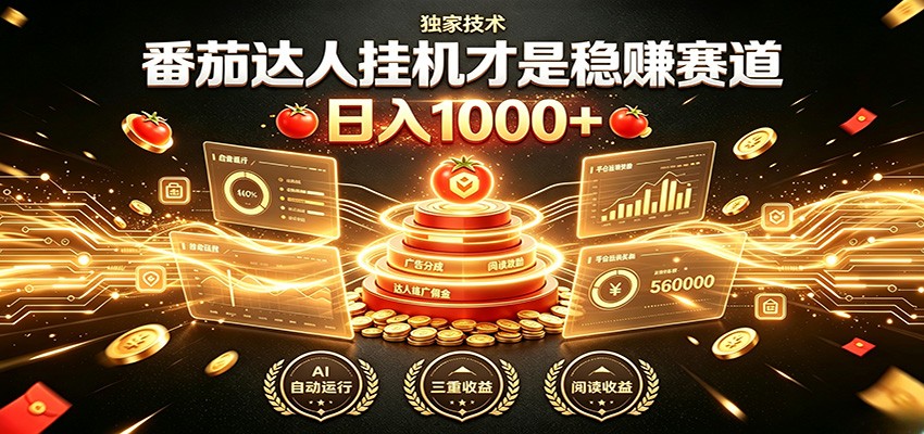 别再瞎找副业！番茄达人挂机才是稳赚赛道 日入1000+-小艾项目网