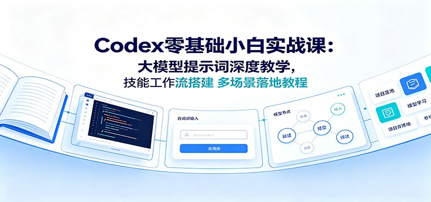Codex零基础小白实战课：大模型提示词深度教学，技能工作流搭建多场景落地教程-小艾项目网