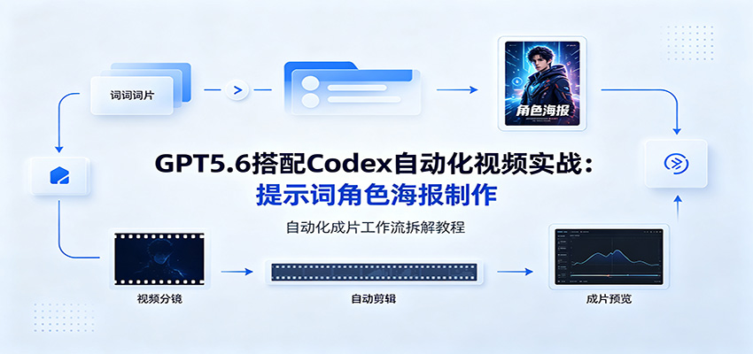 GPT5.6搭配Codex自动化视频实战：提示词角色海报制作，自动化成片工作流拆解教程-小艾项目网