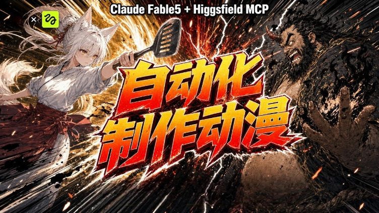 AI自动化动漫制作!Claude Fable 5接入Higgsfield MCP,直接生成完整创意内容-副业网创