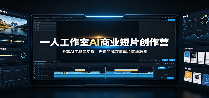 一人工作室AI商业短片创作营：全套AI工具库实操，光影品牌叙事成片落地教学-小艾项目网