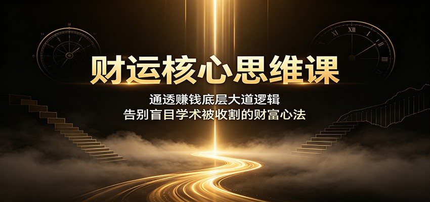 财运核心思维课:通透赚钱底层大道逻辑,告别盲目学术被收割的财富心法-小艾项目网