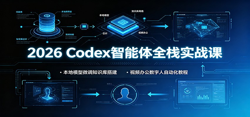 图片[1]-2026 Codex智能体全栈实战课：本地模型微调知识库搭建，视频办公数字人自动化教程-小艾项目网
