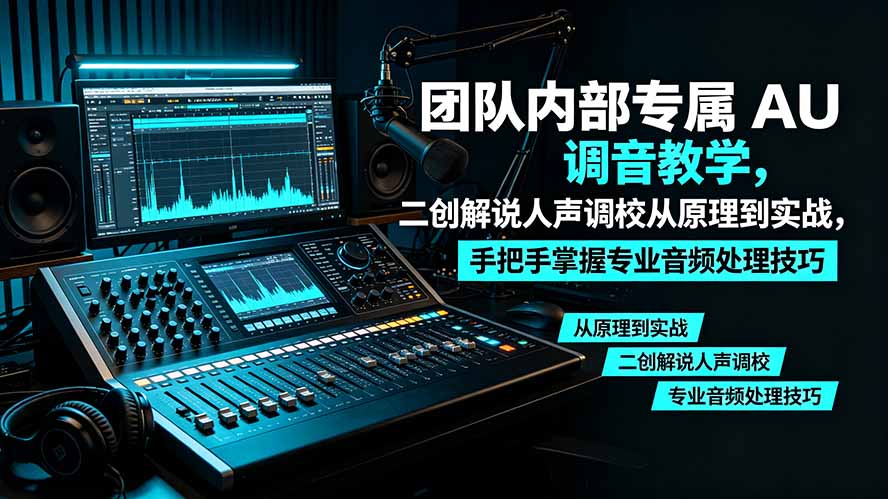 某大佬团队内部专属 AU 调音教学,二创解说人声调校从原理到实战,手把手掌握专业音频处理技巧-小艾项目网