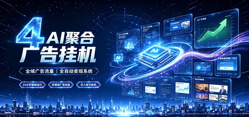 图片[1]-全域广告流量聚合，AI无人挂机稳赚佣金，打造长期稳定被动收入副业-副业网创