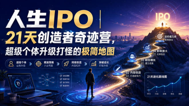 人生IPO︱21天创造者奇迹营，​超级个体升级打怪的极简地图-小艾项目网