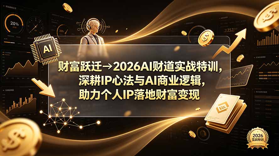 财富跃迁→2026AI财道实战特训,深耕IP心法与AI商业逻辑,助力个人IP落地财富变现-小艾项目网