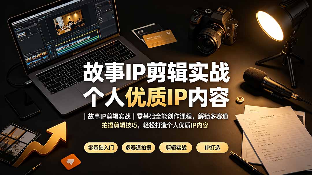 故事IP剪辑实战|零基础全能创作课程,解锁多赛道拍摄剪辑技巧,轻松打造个人优质IP内容-小艾项目网