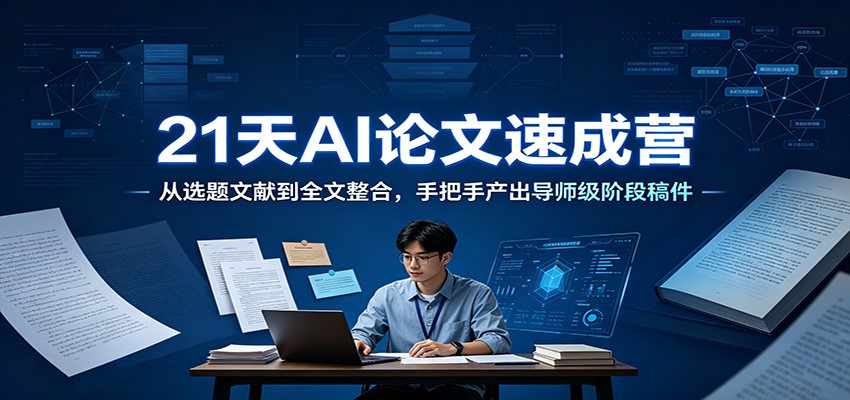 21天AI论文速成营：从选题文献到全文整合，手把手产出导师级阶段稿件-小艾项目网