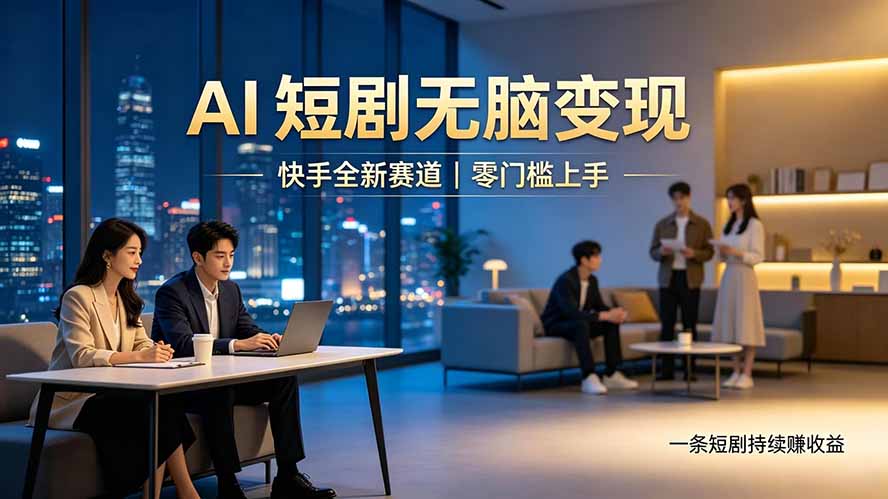 别乱找副业了，快手 AI 短剧零门槛长久被动增收-小艾项目网