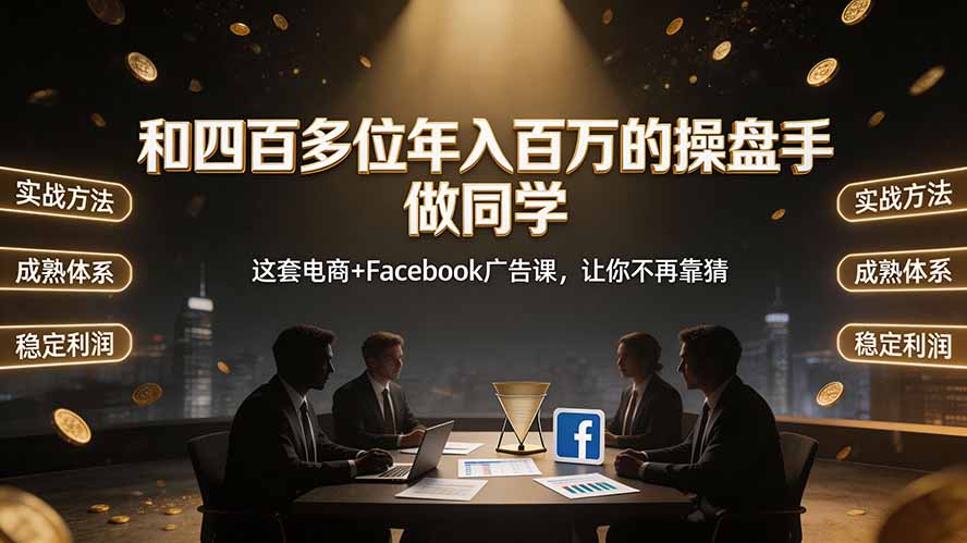 和四百多位年入百万的操盘手做同学——这套电商+Facebook广告课，让你不再靠猜【原创双语字幕】-小艾项目网