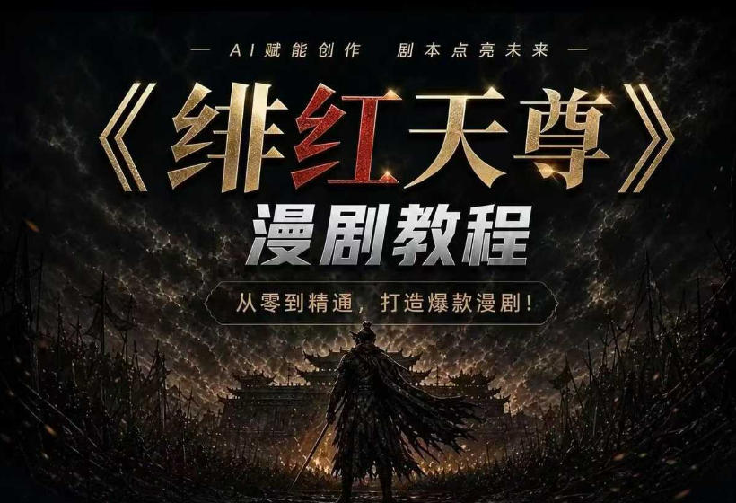 绯红天尊AI漫剧系统教程｜从零入门到精通，工具运用+剧本创作+爆款逻辑+提示词素材+镜头剪辑，全套爆款漫剧落地实战课-小艾项目网
